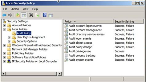 windows authentication audit policy